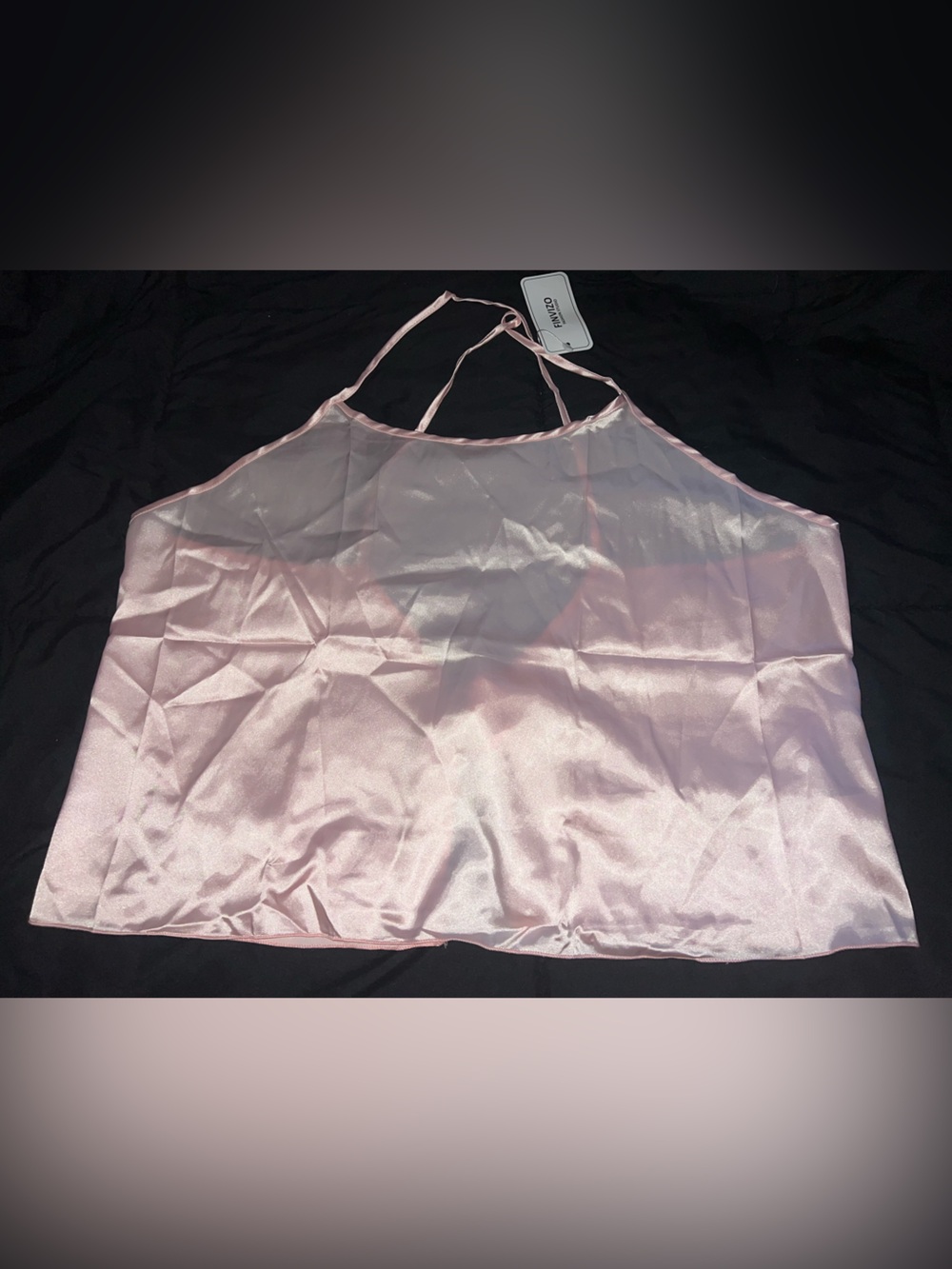 Light Pink Satin Chemise with Thin Straps